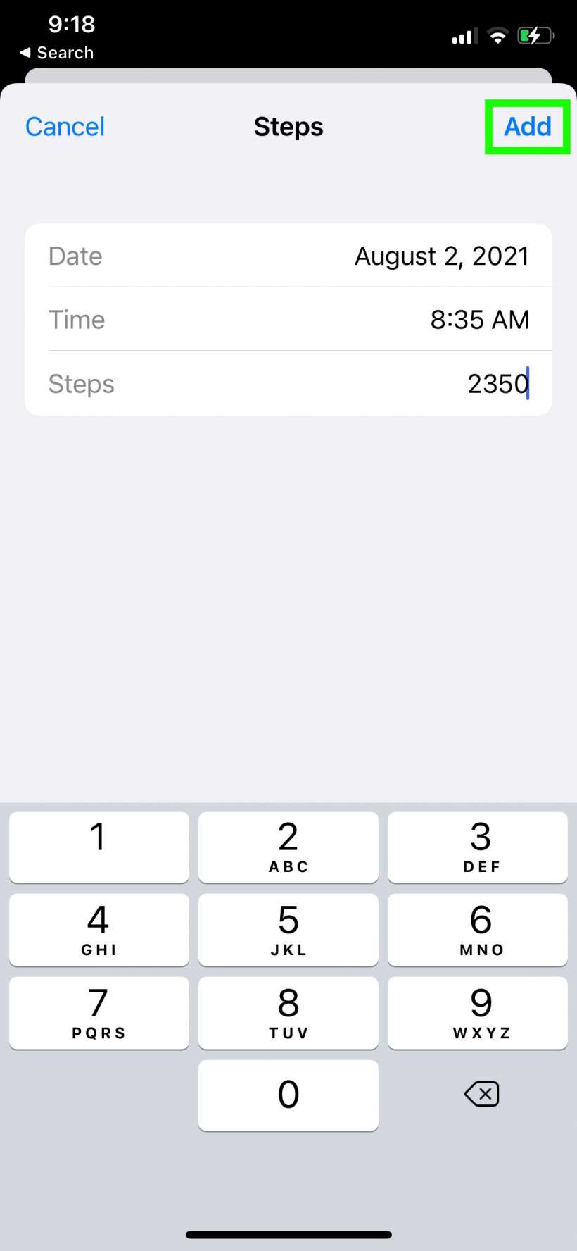 How to manually enter steps in the Health app for iPhone and iPad.