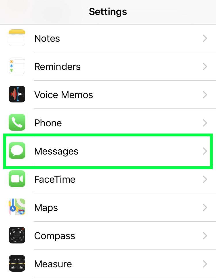 Settings for Messages app Settings for Messages app
