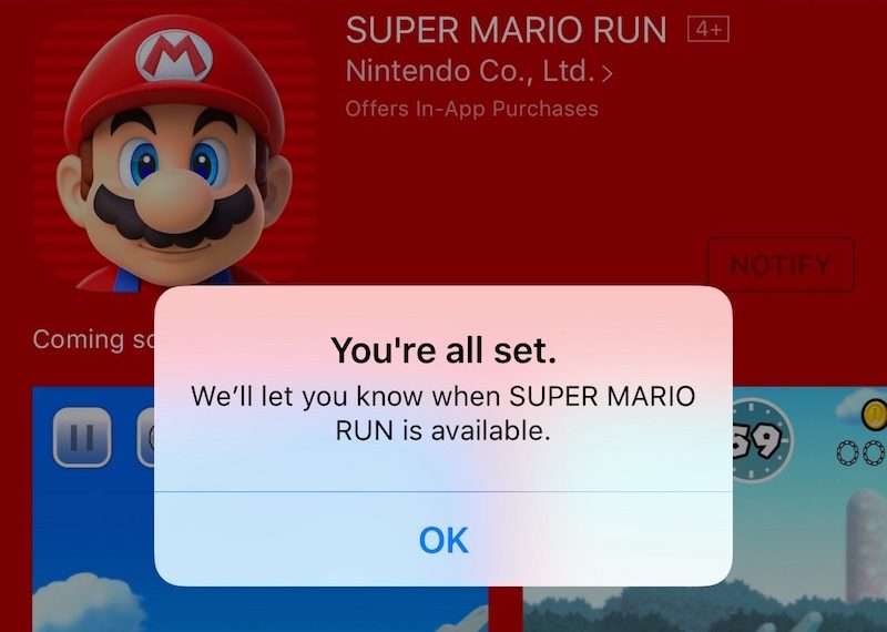 Super Mario Run Notify