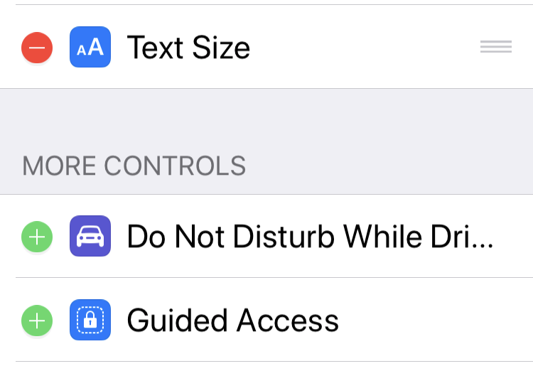 Large text Settings iOS