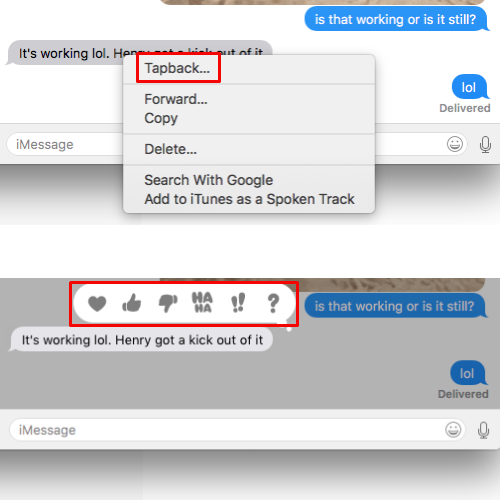 How to use Tapback message effects on Mac. How to use Tapback message effects on Mac.