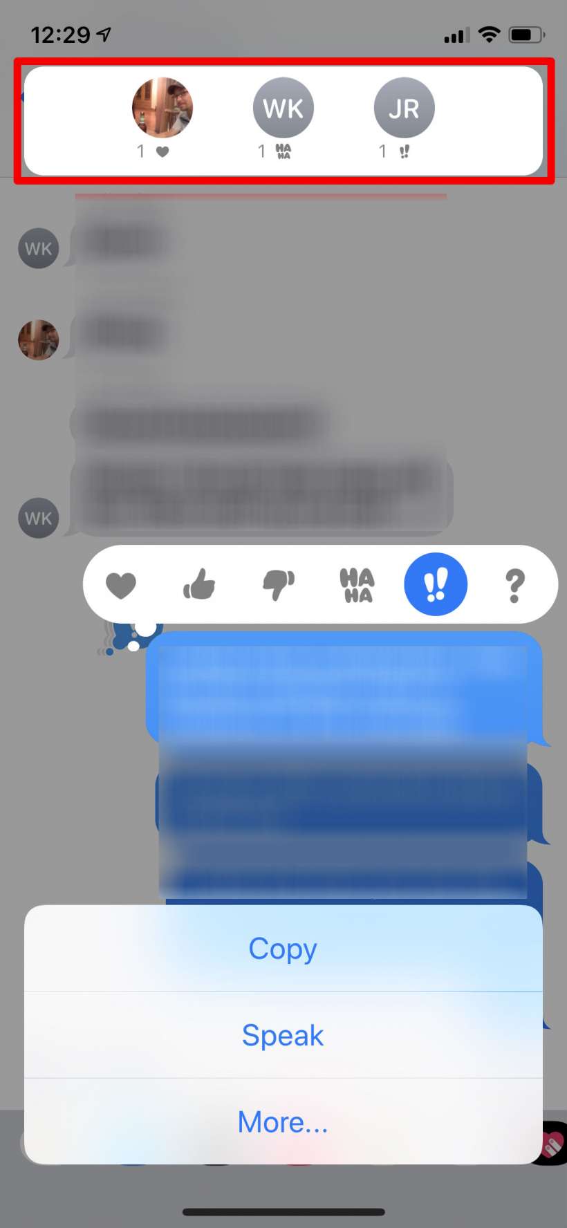 How to see who liked or disliked or gave a thumbs up or down on my Messages on iPhone.