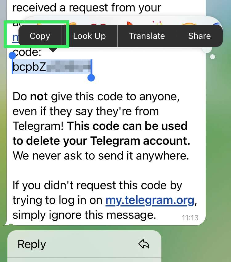 Delete Telegram account 6