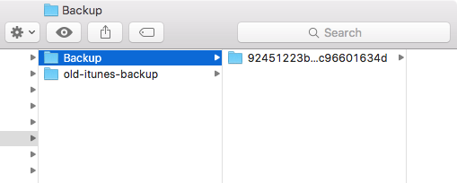 Check new iTunes backup directory