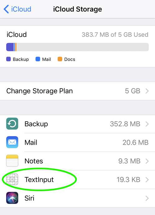 TextInput iCloud storage TextInput iCloud storage