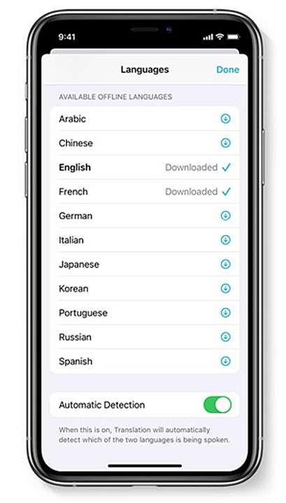 Translate app iOS download languages