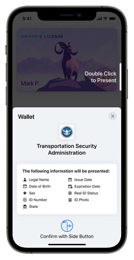 TSA Apple Wallet