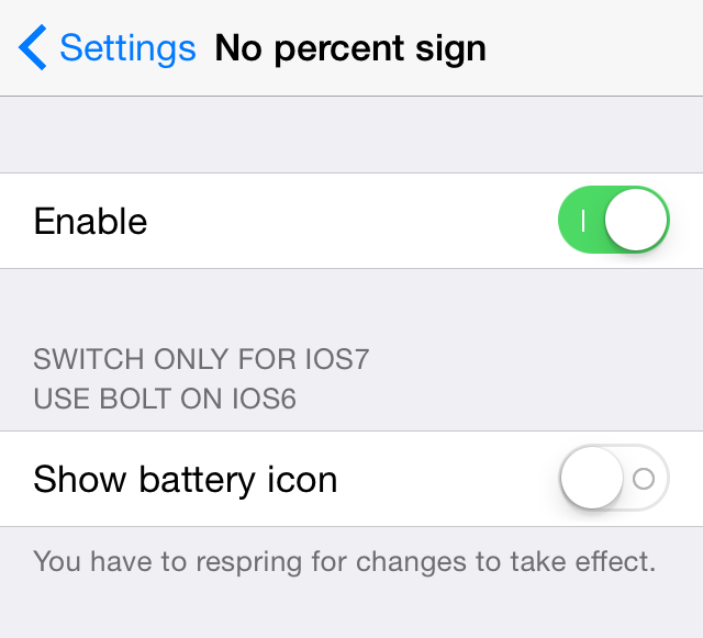 iOS tweak No Percent Sign settings remove percent sign2