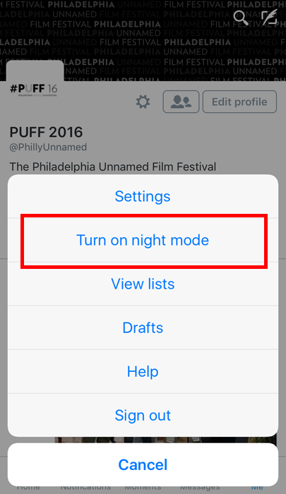 How to enable night mode on Twitter