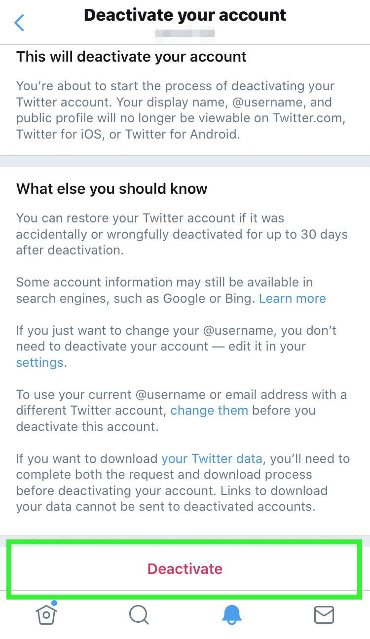 Delete Twitter account 5