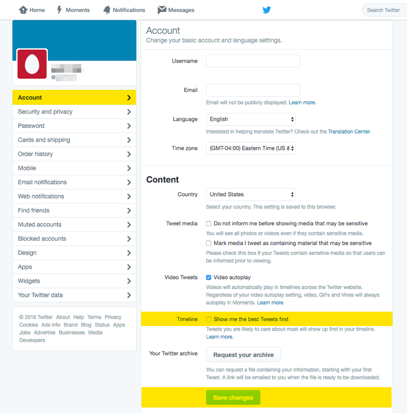 Twitter turn off best Tweets first Twitter turn off best Tweets first