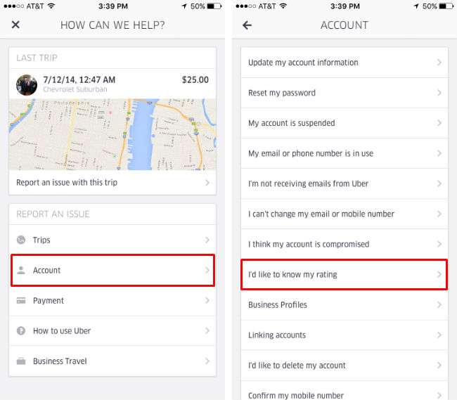View your Uber rating. View your Uber rating.