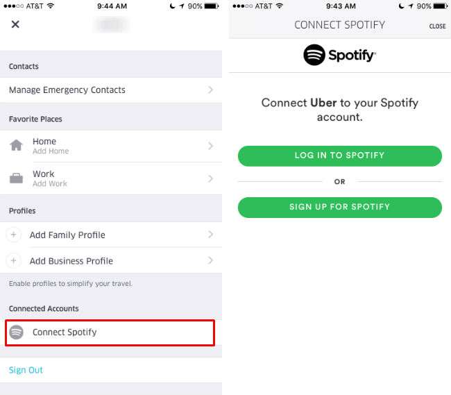 Connect Spotify to your Uber account.