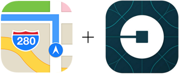 How to access Uber from the Maps app.