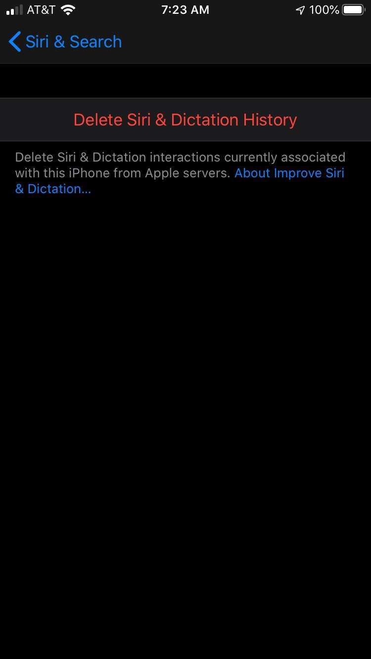 Delete Siri and Dictation History Delete Siri and Dictation History