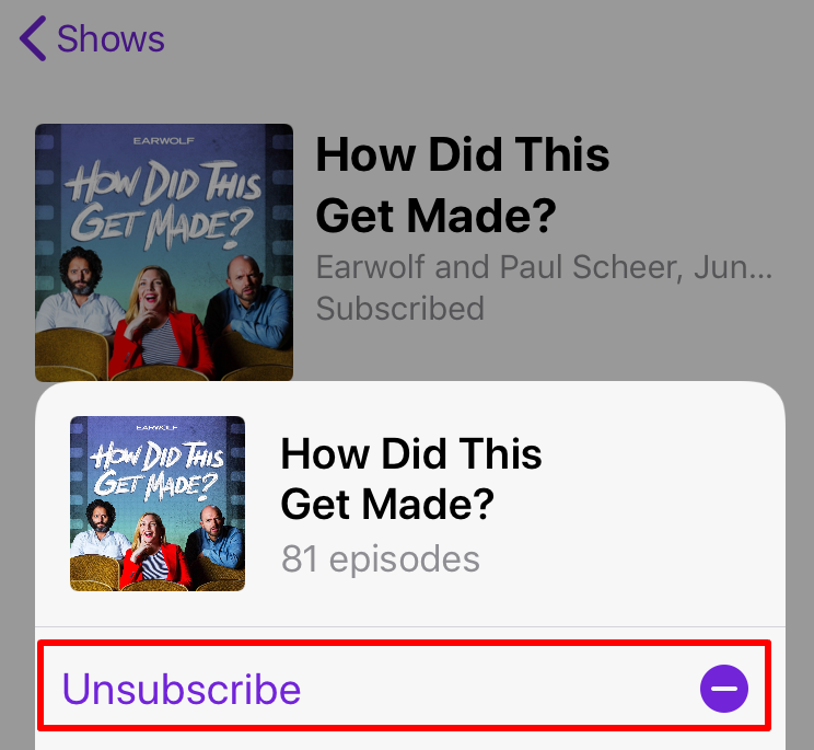 Unsubscribe