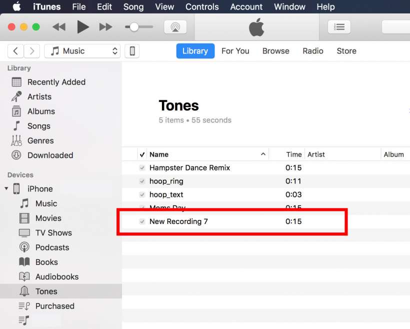 iTunes Tones Library