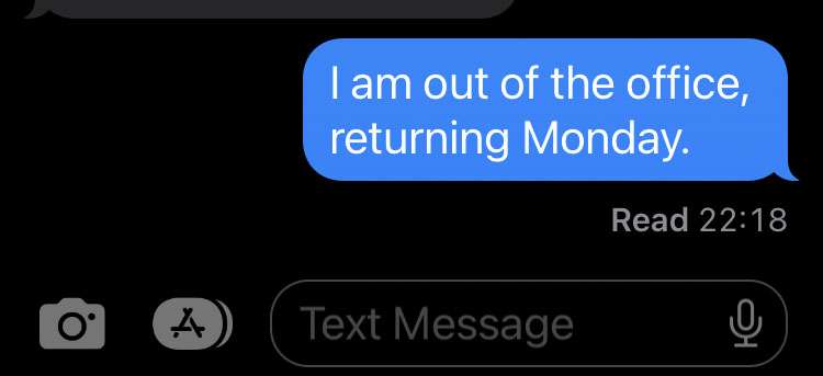 iPhone Messages vacation auto reply