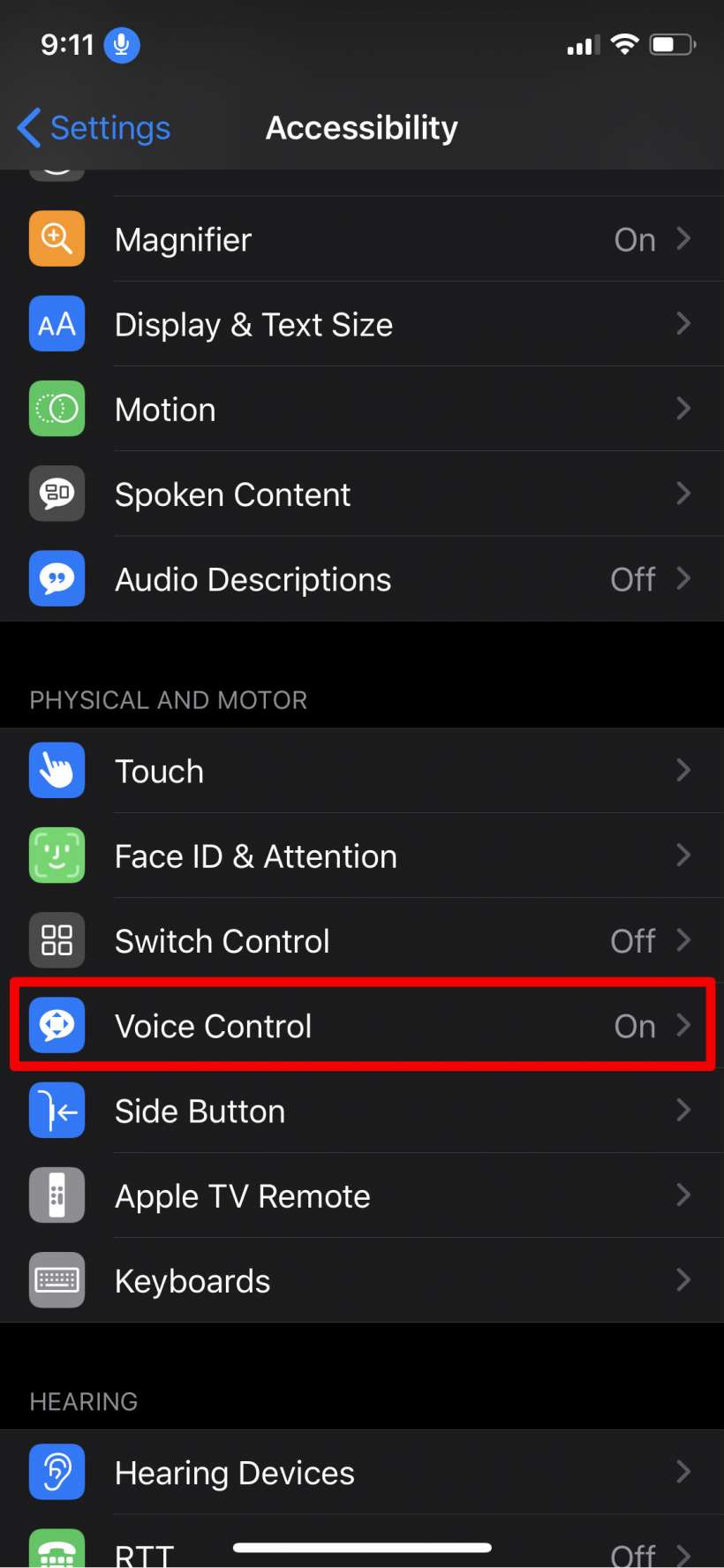 How to create custom voice commands for Voice Control accessibility on iPhone and iPad.