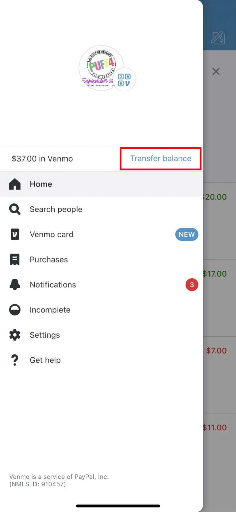 Transfer Venmo Balance