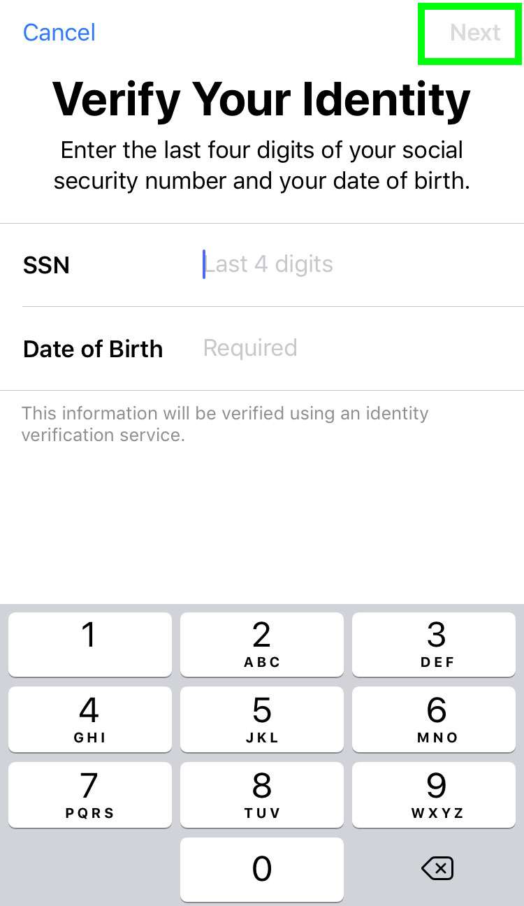 Apple Pay Cash identity verification iPhone