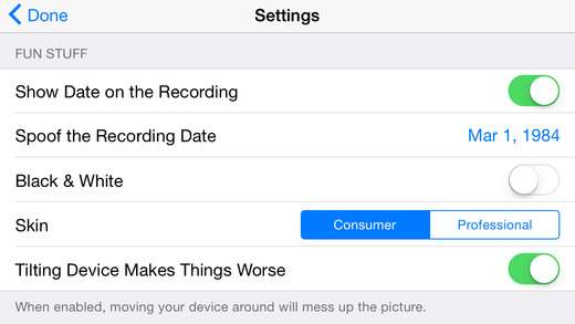 VHS Camcorder Settings