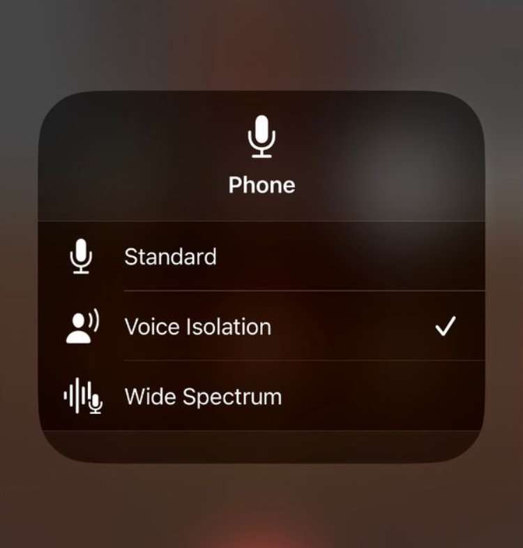 Voice Isolation mode iPhone