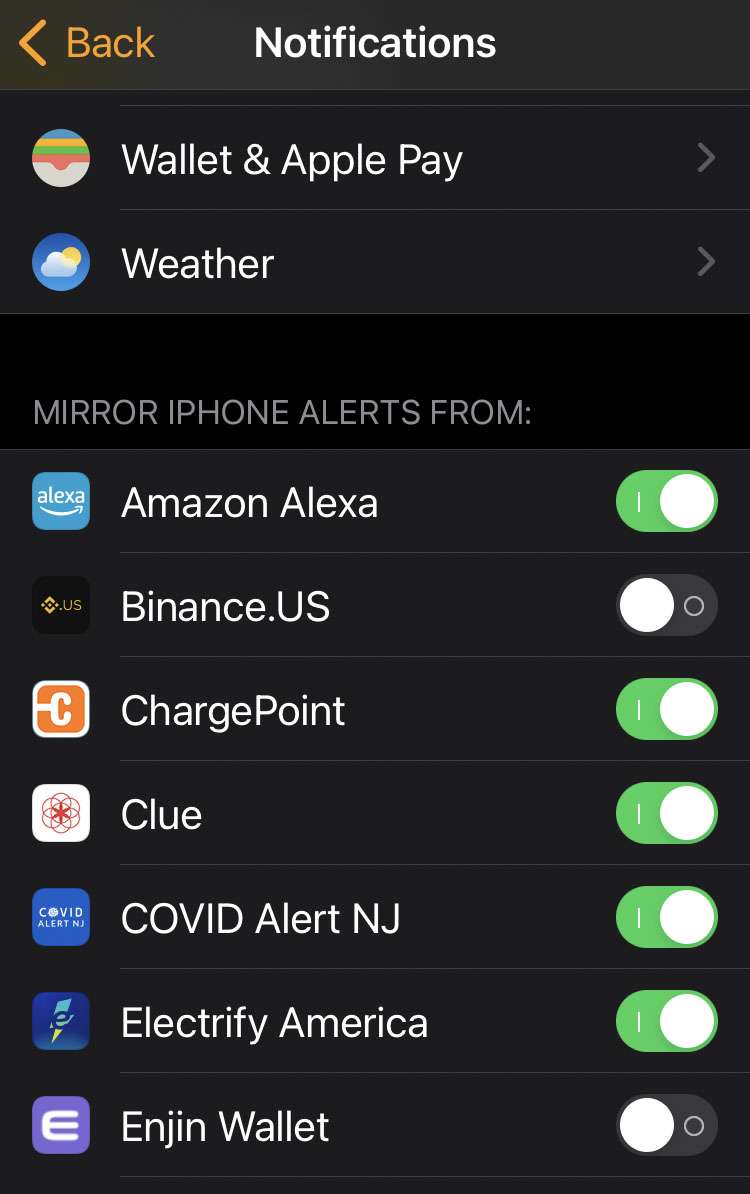 Watch app notifications settings 3