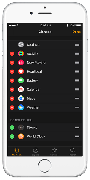 watchOS 2 glances