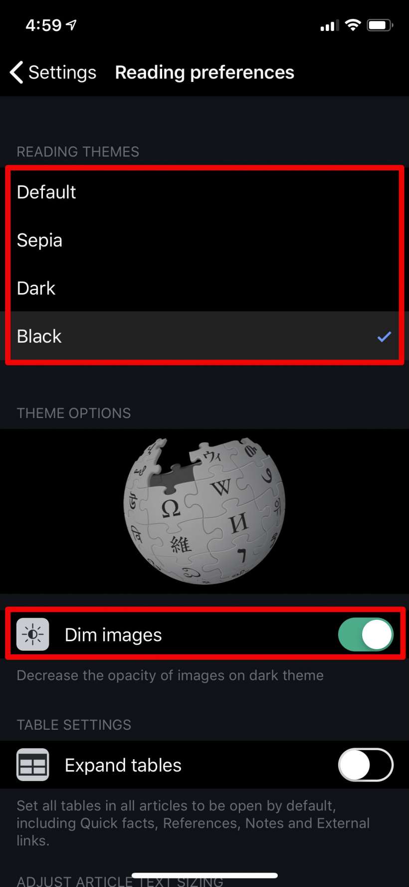 How to turn on dark mode on Wikipedia app for iPhone and iPad.