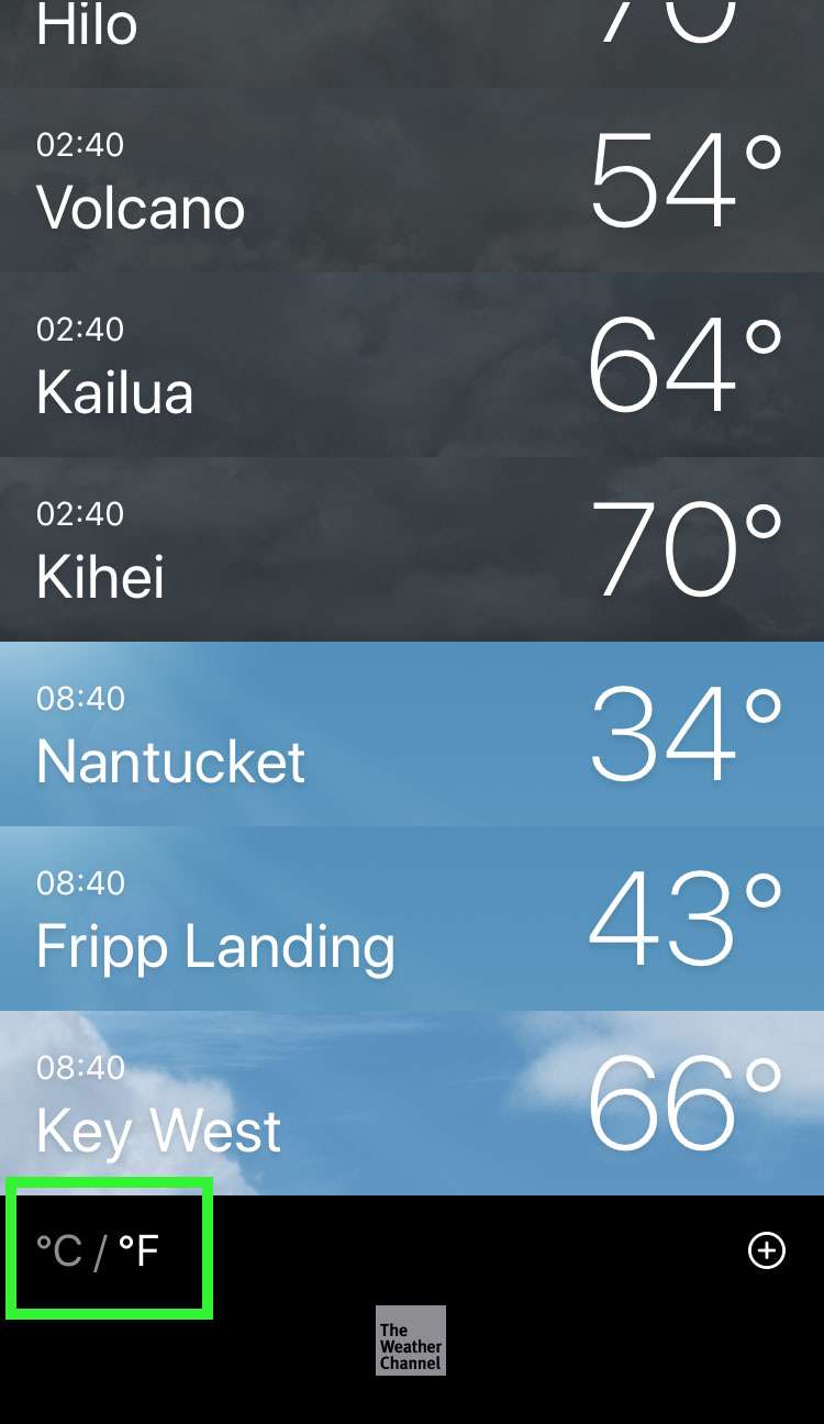 Weather temperature units 2