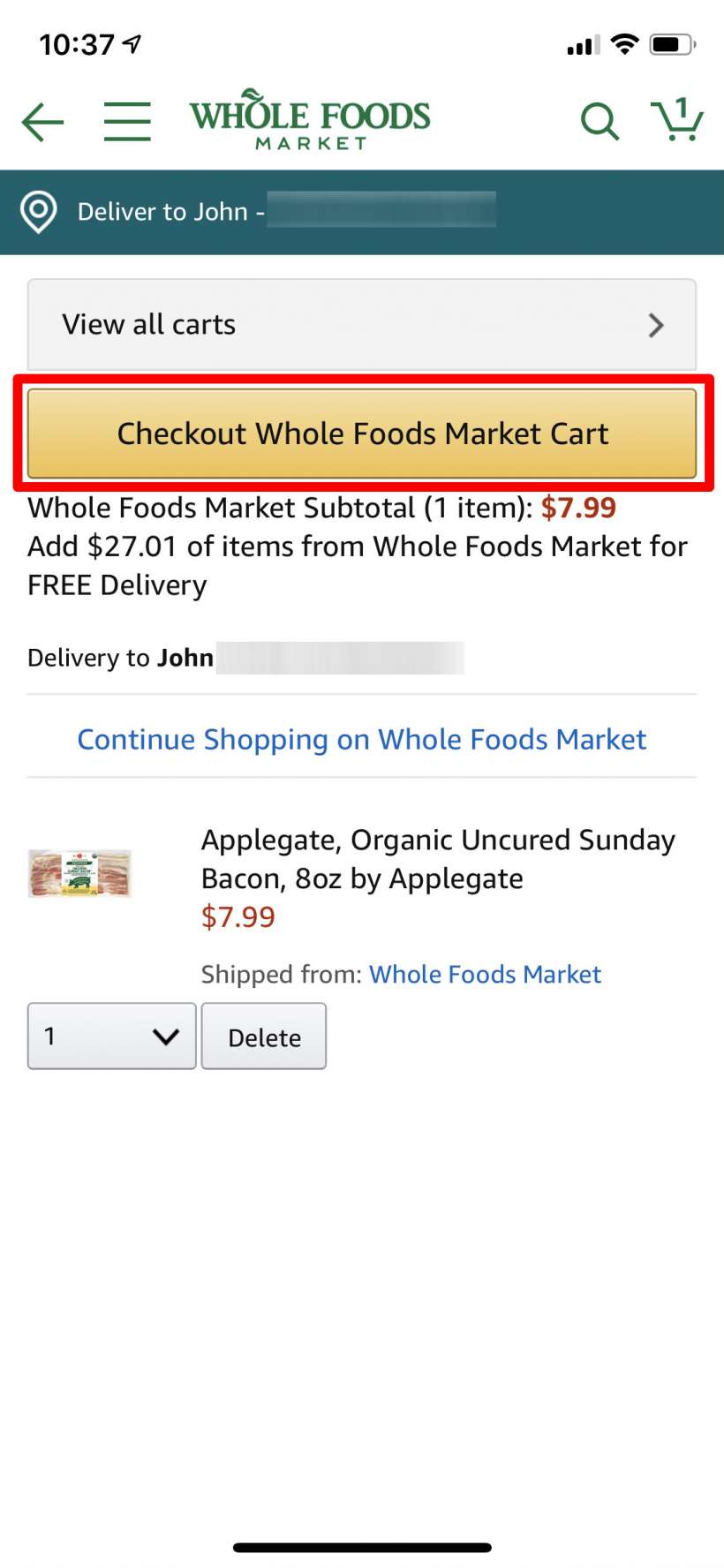How to order Whole Foods online from your iPhone or iPad.