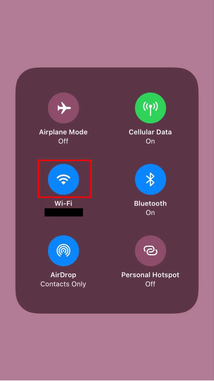 WiFi Control Center iOS 13