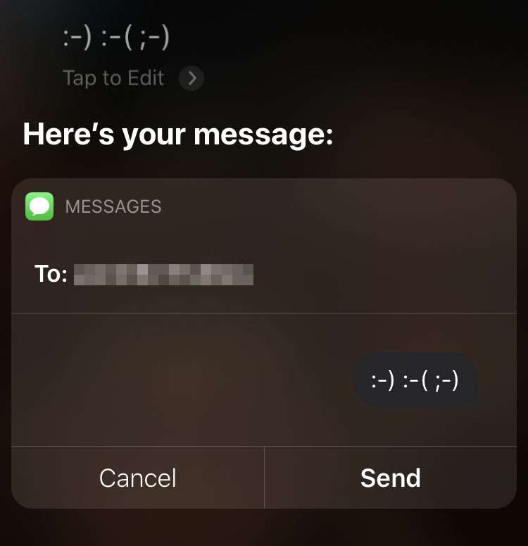 Siri makes text smileys Siri makes text smileys