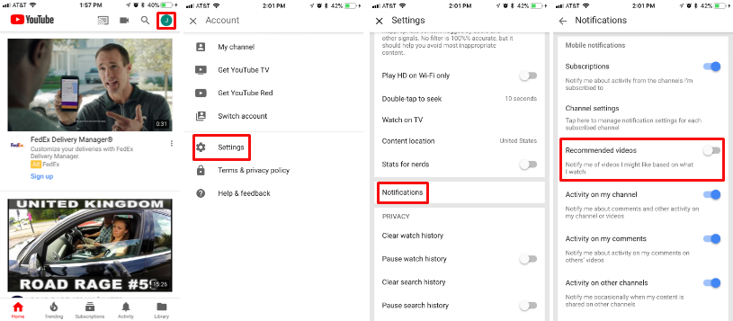 How to shut off YouTube video recommendations on iPhone and iPad.