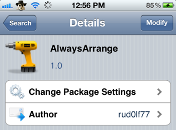 AlwaysArrange Jailbreak Tweaks