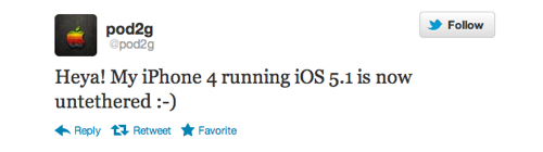 pod2g Jailbreak Tweet iOS 5.1 Jailbreak
