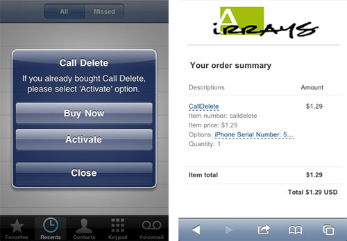 Call Delete tweak buy Call Delete