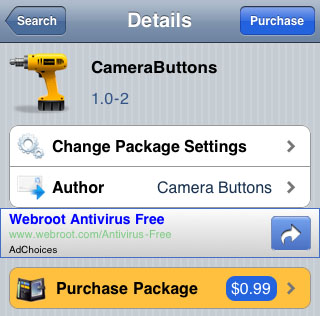 Cydia CameraButtons Tweak