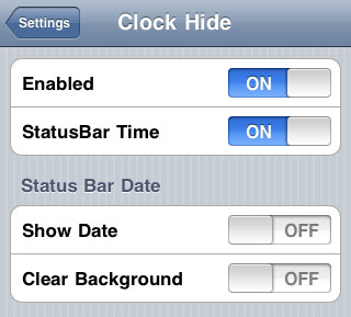 Lockscreen Clock Hide Cydia tweak