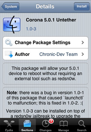Corona package untether 5.0.1 jailbreak Corona 5.0.1 Untether