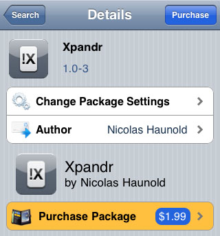 Xpandr text shortcut utility Cydia