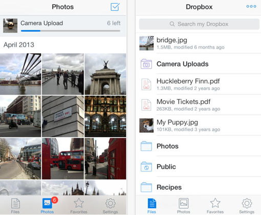 Dropbox iOS 7 redesign update iOS 7 Dropbox app