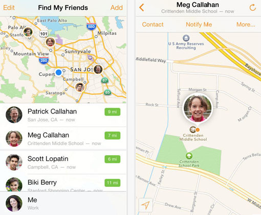 iOS 7 redesign Find Friends app Find My Friends update iOS 7