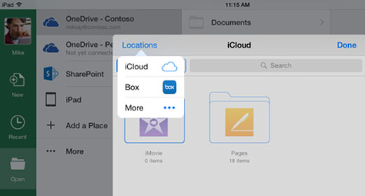 Microsoft Excel Powerpoint iCloud