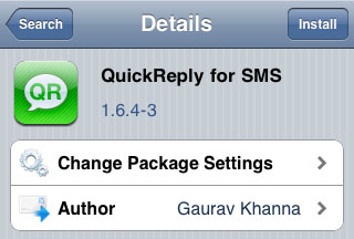 install Cydia Quick Reply SMS