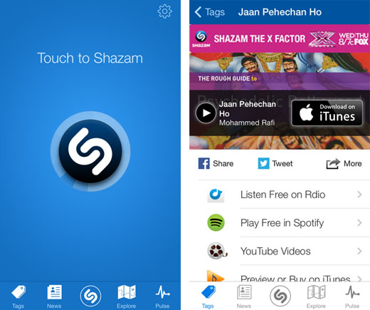 Shazam Free iOS 7 Shazam 7.2.0 iOS