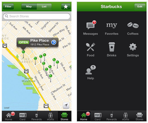 iPhone starbucks app