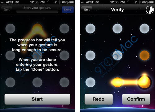 apple iphone gesture passcode test AppleConnect 9-point