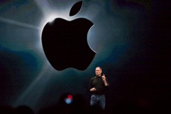 Steve Jobs makes an announcement at a previous Apple product release event apple keynote